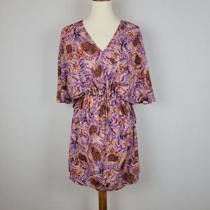 Seafolly Pink Purple Floral Kimoto Native Coverup